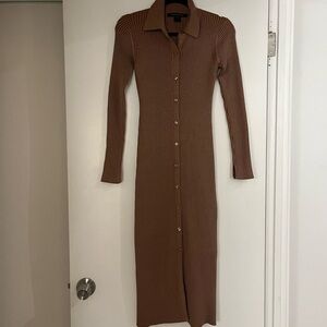 French Connection Ribbed Long Sleeve Sweater Dress